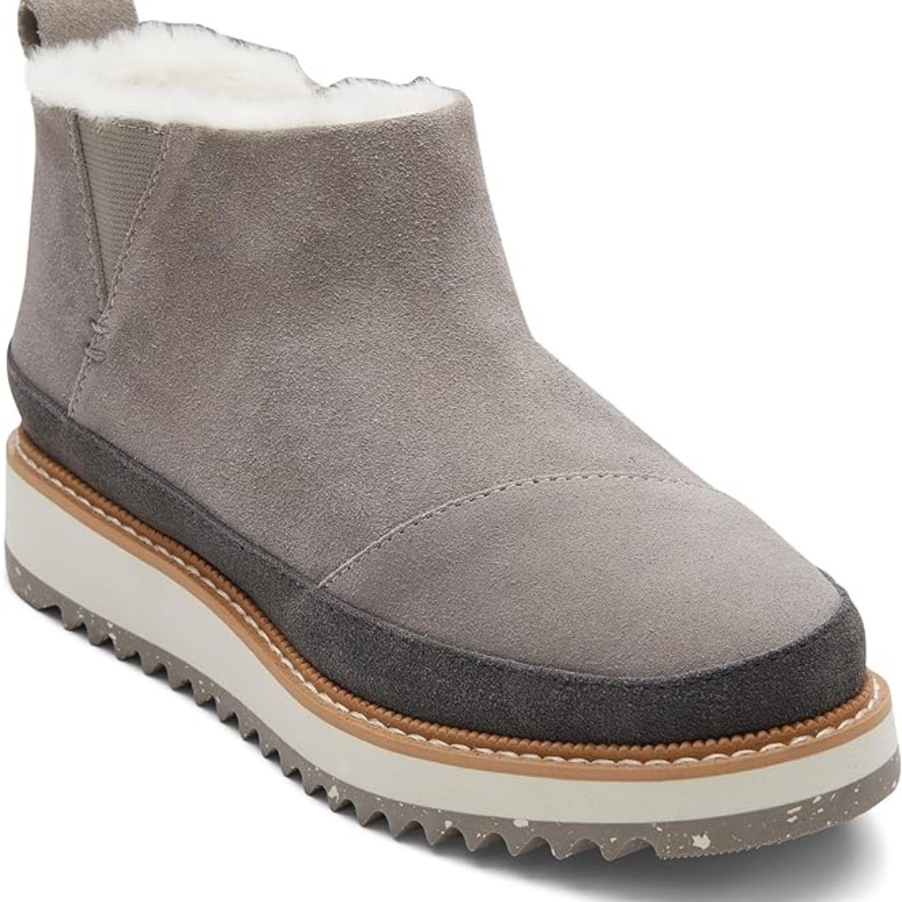 TOMS Marlo Grey Water Resistant Faux Fur Boot